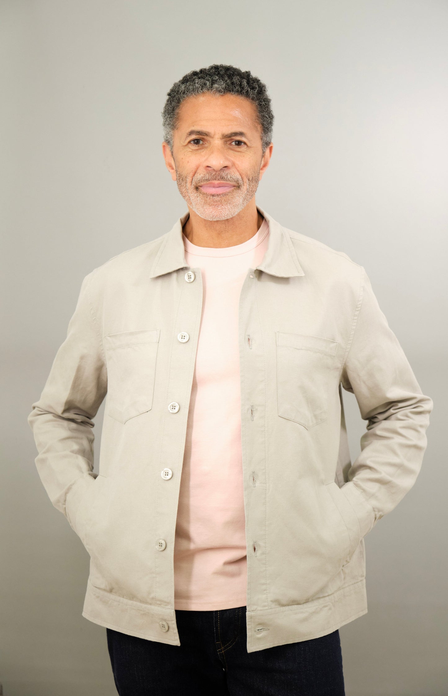 Turner Long Sleeve Jacket - Cotton Linen Stone