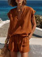 Casual Resort-style Top And Shorts Set