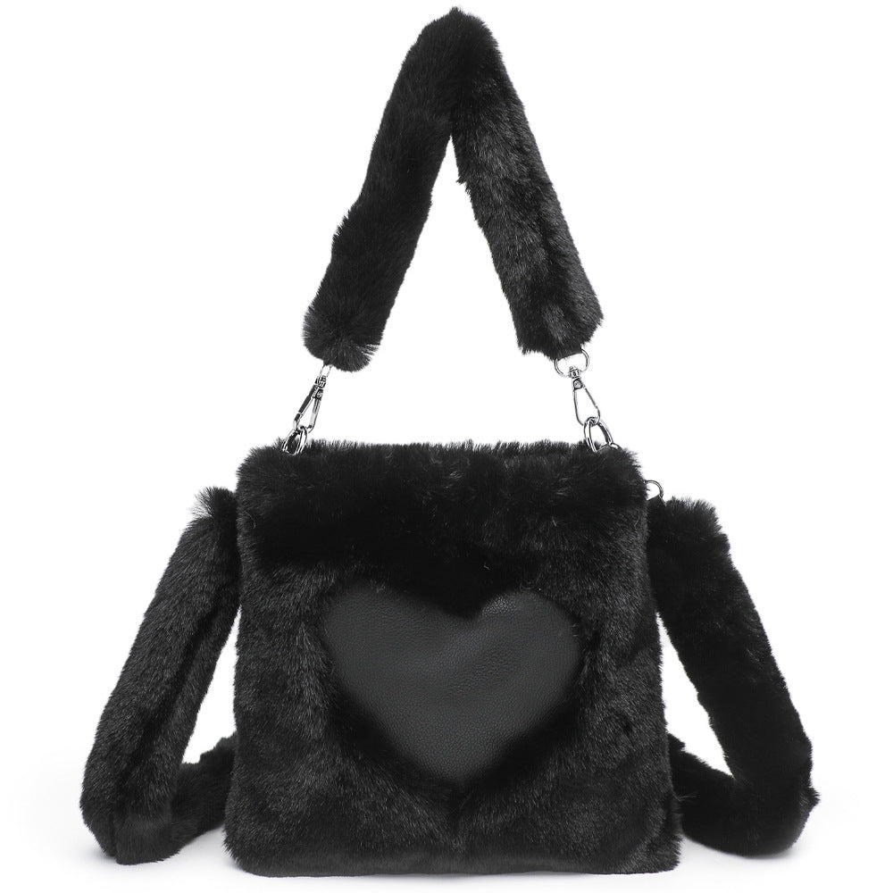 Sac à bandoulière duveteux pour femmes, sac à main à poignée supérieure, sac à main d'automne-hiver en peluche, sacs de courses tendance pour filles, sacs à main pour femmes