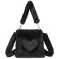 Sac à bandoulière duveteux pour femmes, sac à main à poignée supérieure, sac à main d'automne-hiver en peluche, sacs de courses tendance pour filles, sacs à main pour femmes