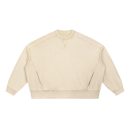 Waran Unisex Mineral Wash Boxy Sweatshirt 380GSM