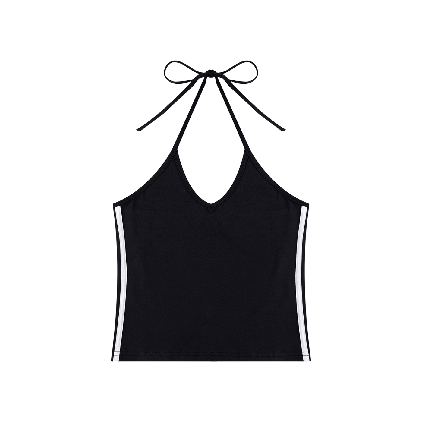 Women's Color Block Halter Crop Tank Top 210GSM