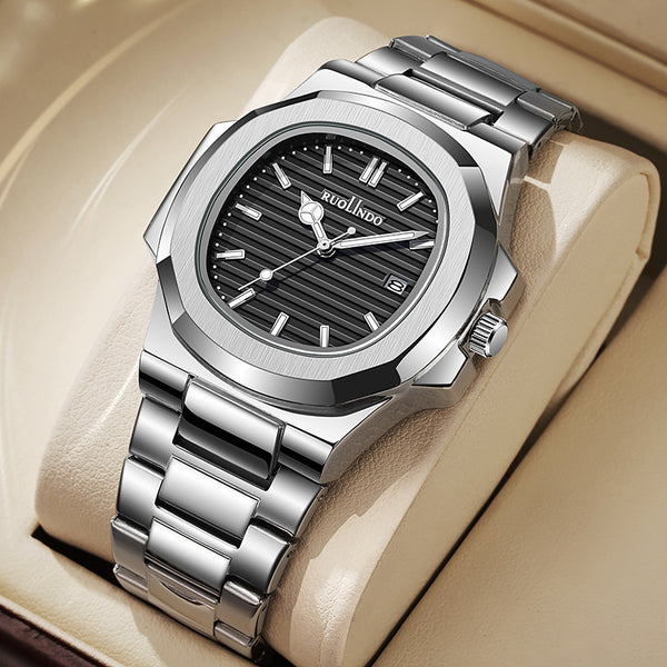 RUOLINDO Stainless Steel Luminous Men's Watch