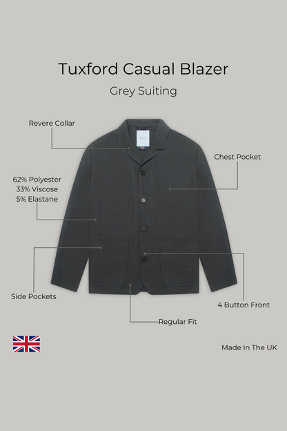 Tuxford Casual Blazer - Grey Suiting