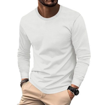 Round Neck Waffle Casual Top For Men