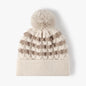 Striped contrast knit hat with pom-pom - view 4