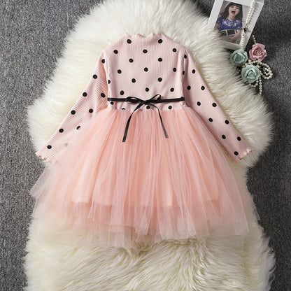 Baby Girls Spring Winter Long Sleeve Tutu Lace Dresses