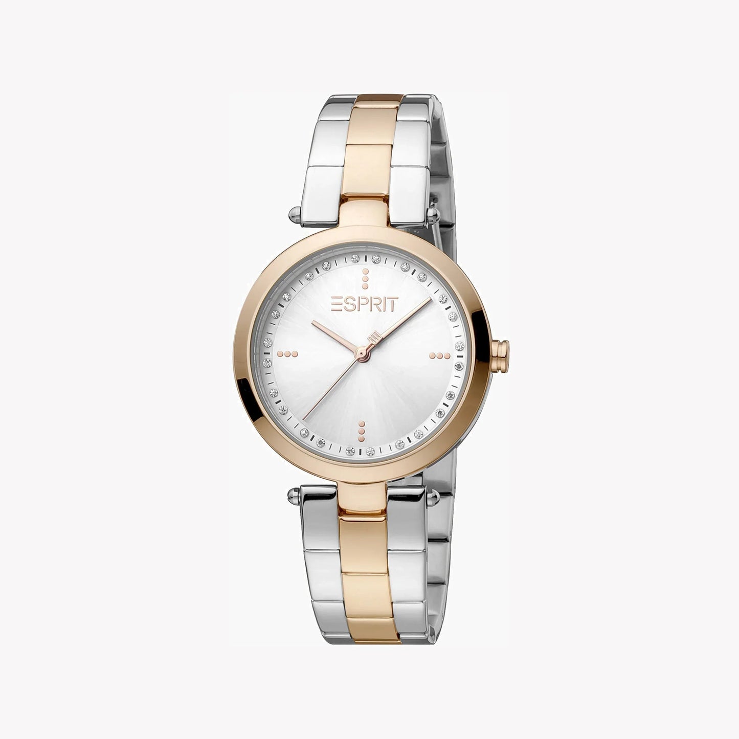 Esprit Women's Silver & Rose Gold Watch, Silver Dial | Es1l183m0085