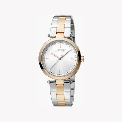 Esprit Women's Silver & Rose Gold Watch, Silver Dial | Es1l183m0085