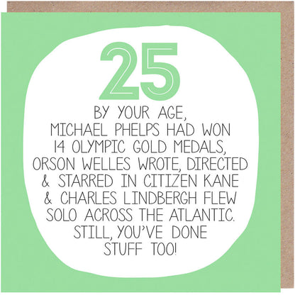 25th Birthday Card - By Your Age