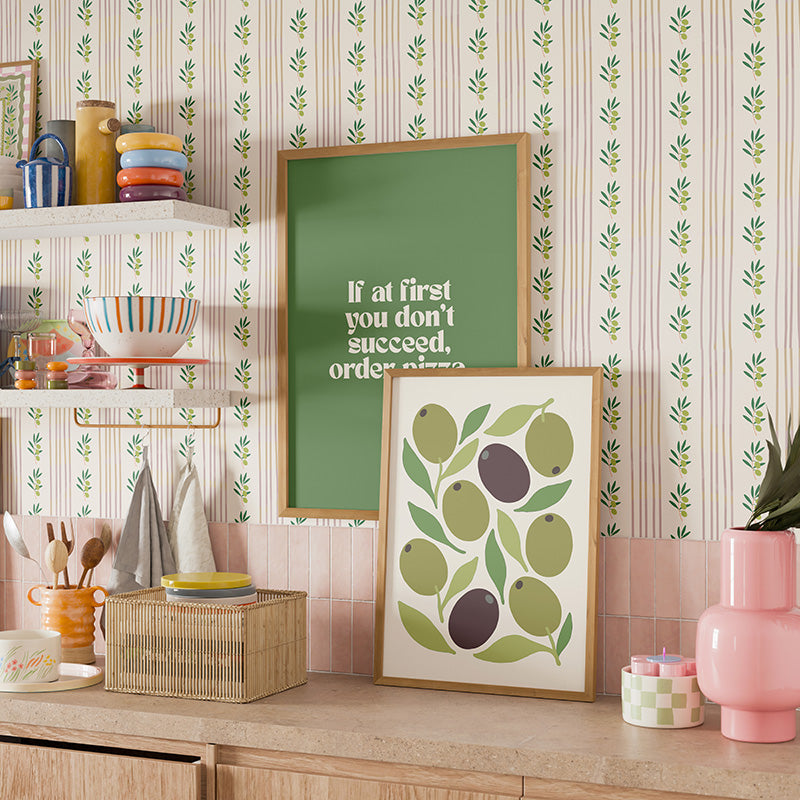 ABSTRACT OLIVE PRINT