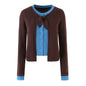 Women's Color-Block Argyle Cardigan Sweater