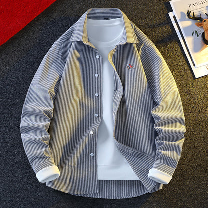 Casual Loose Striped Embroidered