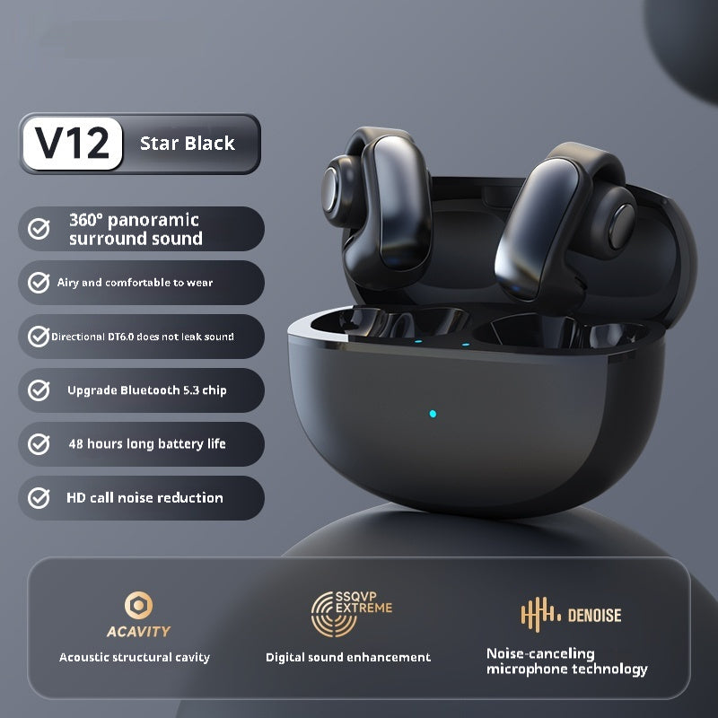 Wireless Bone Conduction Ear Clip Earphones