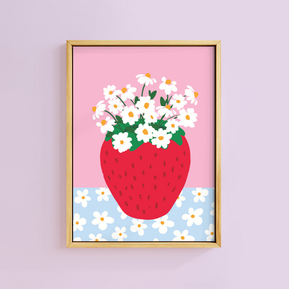 SWEET STRAWBERRY VASE PRINT