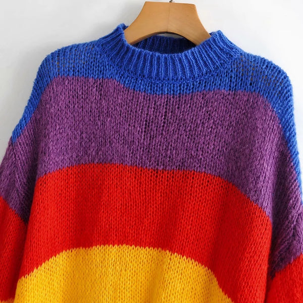 Knitted rainbow sweater - Stuffs & Savers