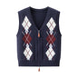 Women's Diamond-Knit V-Neck Vest