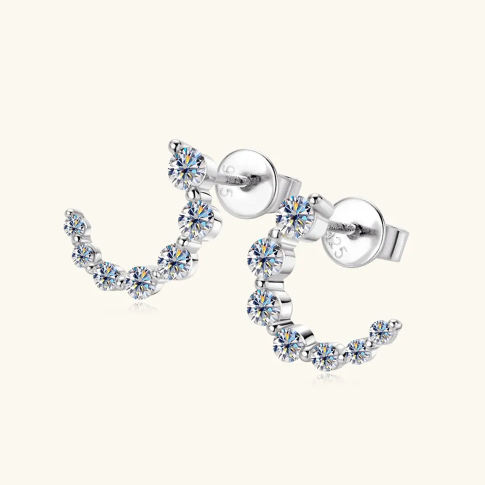 925 sterling silver moissanite stud earrings - view 8
