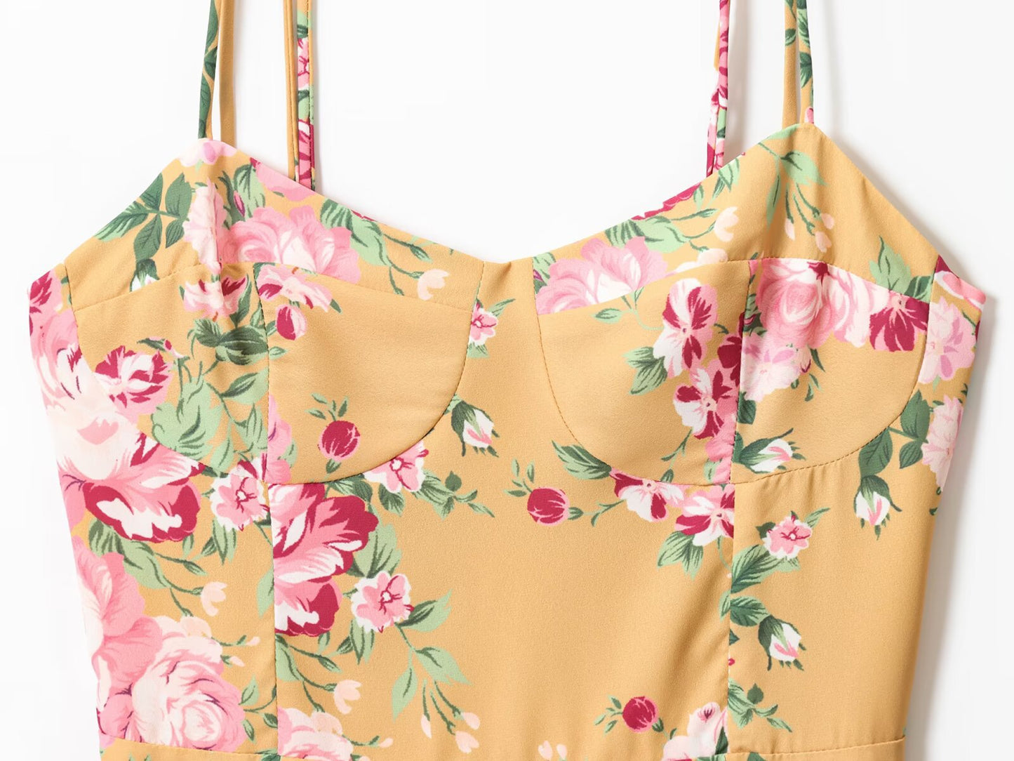 Printed sexy side slit casual strap dress with suspender strap