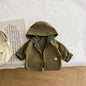 Fashionable Korean-style Hooded Trench Coat For Boys