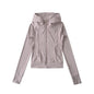 Hooded long sleeved T-shirt top cardigan