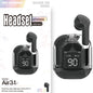 Nouveaux mini écouteurs Bluetooth sans fil transparents avec affichage numérique et réduction de bruit ENC, véritablement sans fil pour le sport et la musique