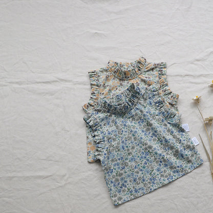Girls' Summer Baby Floral Vest T-shirt