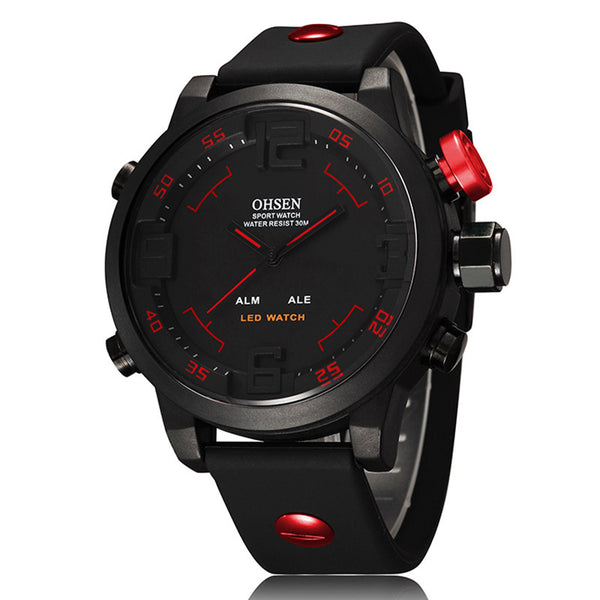 OHSEN Men's Dual Movement Waterproof Watch