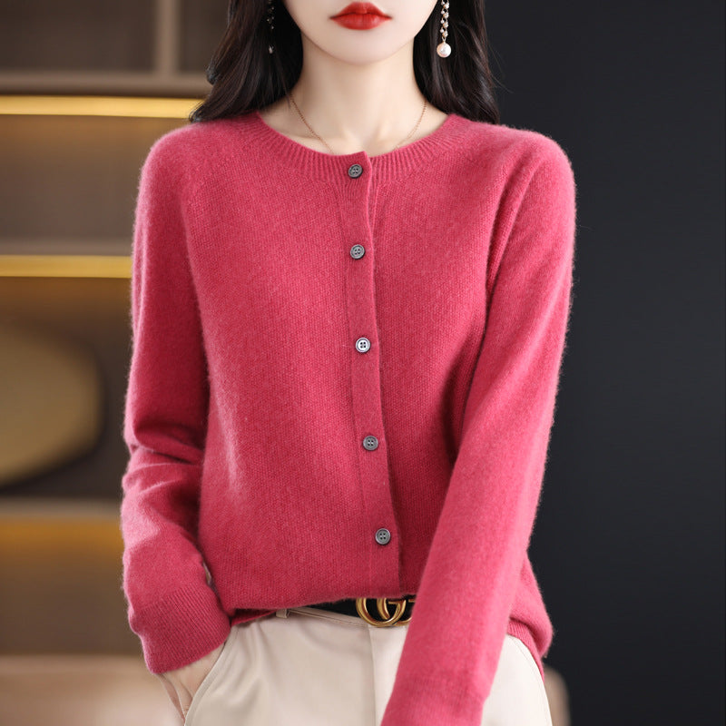 Osmanthus needle wool sweater women's knitted cardigan
