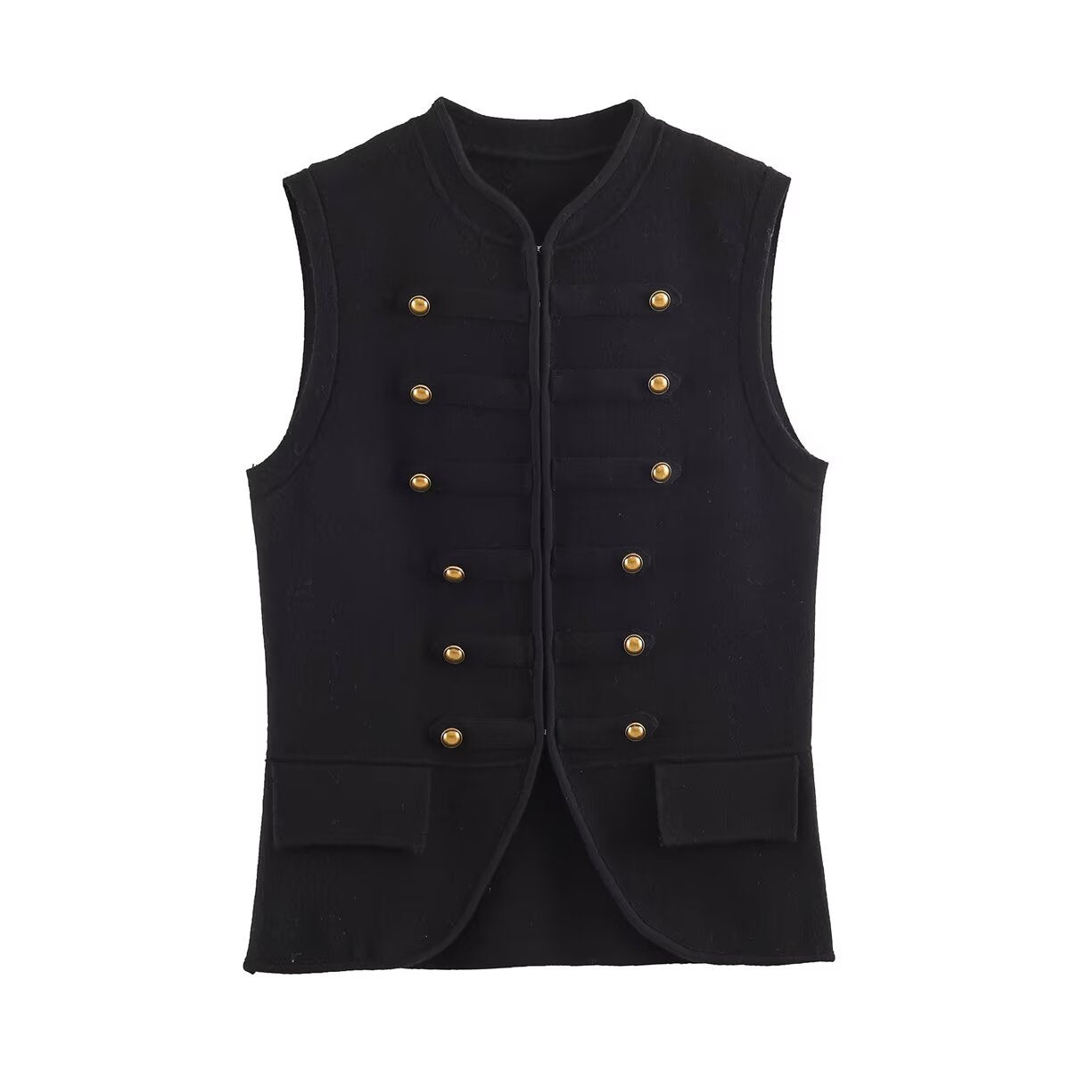 Sleeveless round neck rope knot knit vest top for women