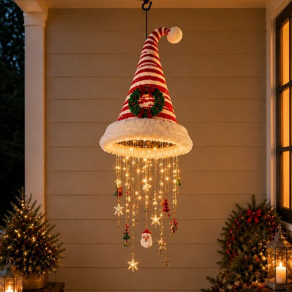 Lighted Santa Hat Hanging Chandelier