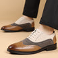Men's Leather Shoes Breathable Color-Block Large Size Shoes