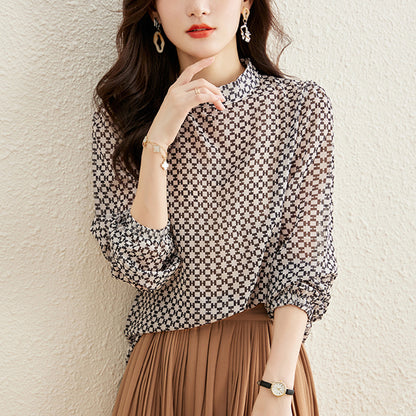 Loose Belly-covering Chiffon Shirt Top