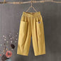 Linen Elastic Waist Casual Pants