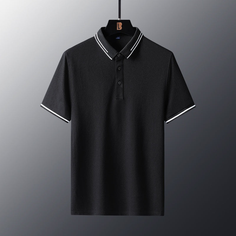 Anti-wrinkle Breathable Turn-down Collar Solid-color Shirt