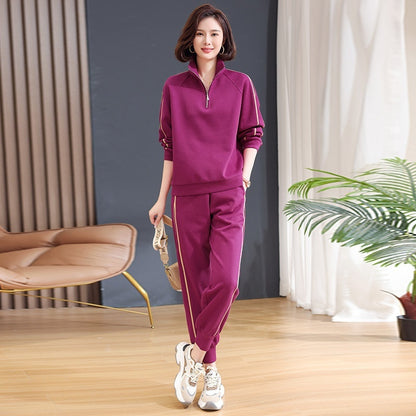 Mid- And Old-Aged Sports Sweatshirt Casual Two-Piece Set
