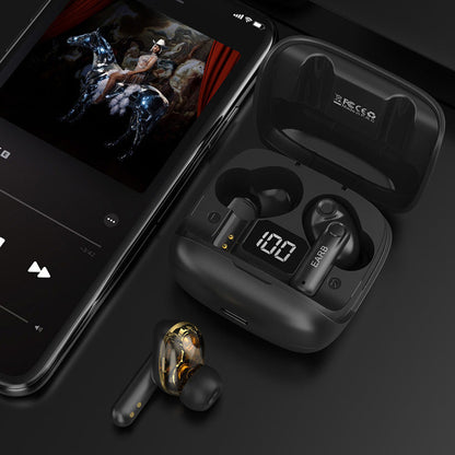 Nouveaux mini écouteurs Bluetooth sans fil transparents avec affichage numérique et réduction de bruit ENC, véritablement sans fil pour le sport et la musique