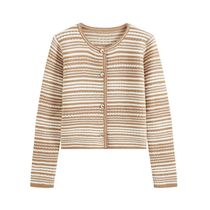 striped knitted sweater for women