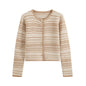 striped knitted sweater for women