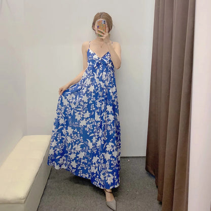 Slim printed suspender dress