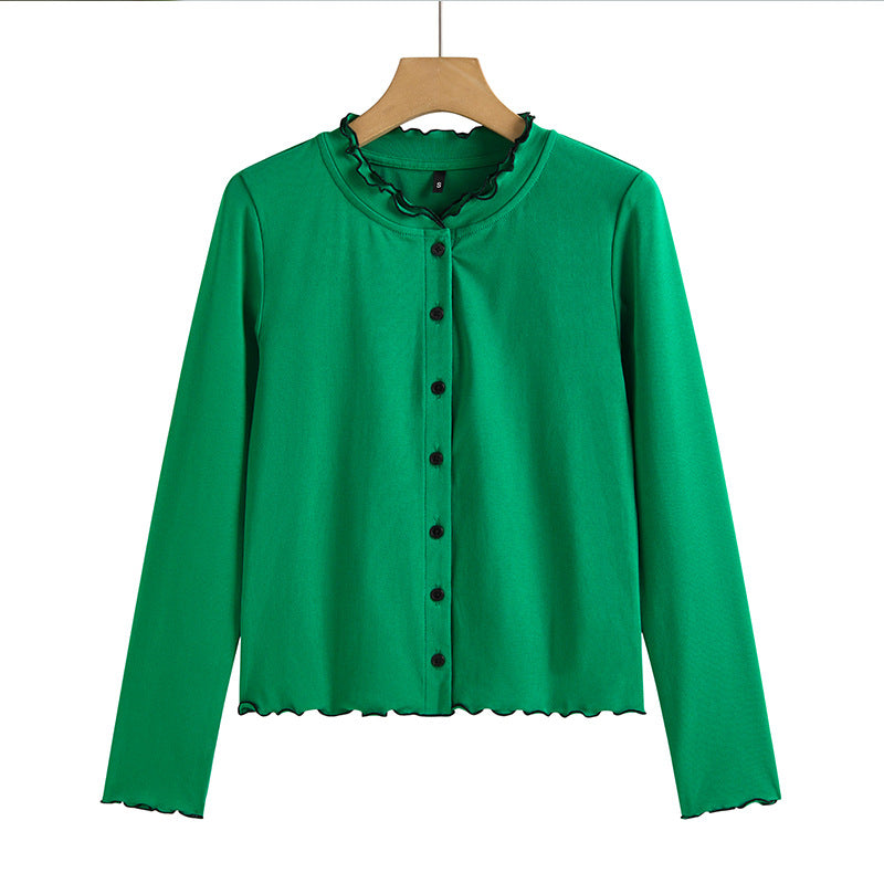 Slim button up cardigan long sleeved top