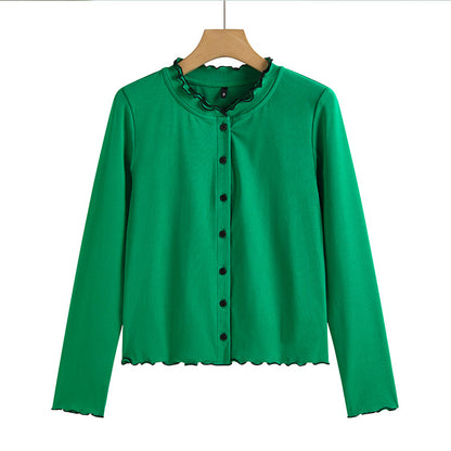 Slim button up cardigan long sleeved top