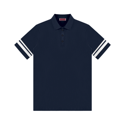 Women's Striped Color Block Polo Dress 210GSM