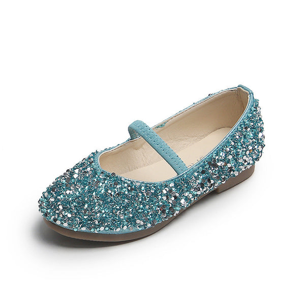Girls Sequins Crystal Toe Cap