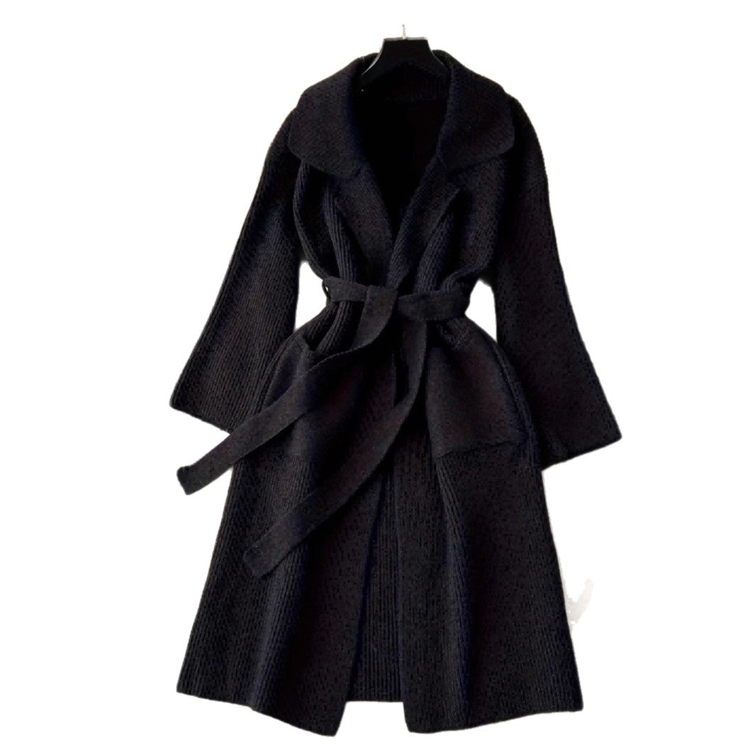 Elegant Minimalist Long-style Fashion Knit Cardigan Coat