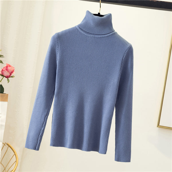 Tight pullover turtleneck sweater for women - Stuffs & Savers
