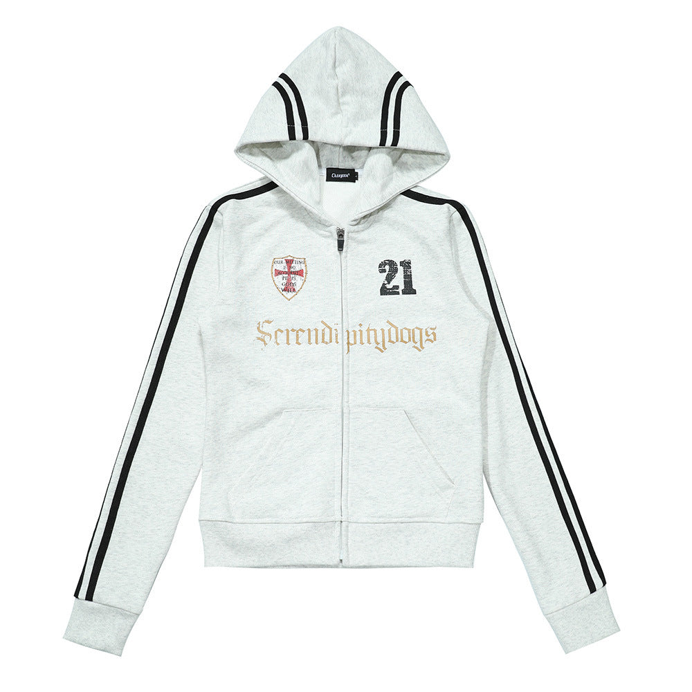 Color-Block Zip-Up Hoodie