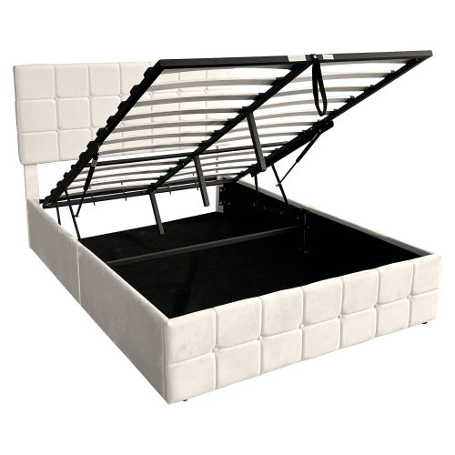 4ft6 Velvet Ottoman Storage Bed