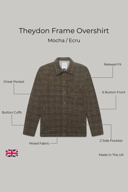 Theydon Frame Overshirt - Mocha / Ecru