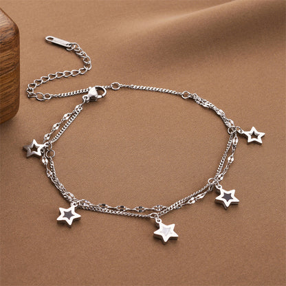 Double Layer Pentagram Titanium Steel Bracelet